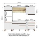 Ver imagem 4 de Armário de Cozinha Completa 270cm Branco Reims Madesa 01