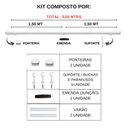 Ver imagem 3 de Kit Varão para Cortina 3,0 Metros 19mm Branco