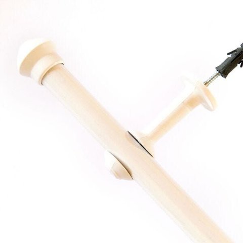 Kit Varão para Cortina 3,0 Metros 19mm Branco