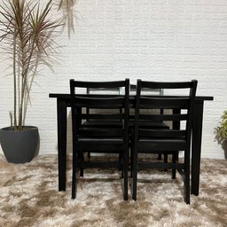Conjunto Fixo Mesa 120x80 com 4 Cadeiras Estofadas Premium Cor:preto - 5