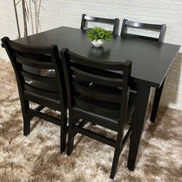 Conjunto Fixo Mesa 120x80 com 4 Cadeiras Estofadas Premium Cor:preto - 3