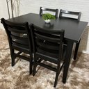 Ver imagem 3 de Conjunto Fixo Mesa 120x80 com 4 Cadeiras Estofadas Premium Cor:preto