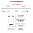 Ver imagem 3 de Kit Varão para Cortina 3,0 Metros 19mm Ouro Velho