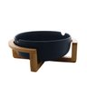 Saladeira De Porcelana Com Suporte Em Bambu 26X22 X11Cm - 3