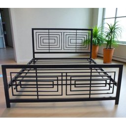 Cama Casal Robusta Aço Ferro Tamanho Padrão 138cmx188cm Cor Preto Estilo Industrial Ca-06 - 4