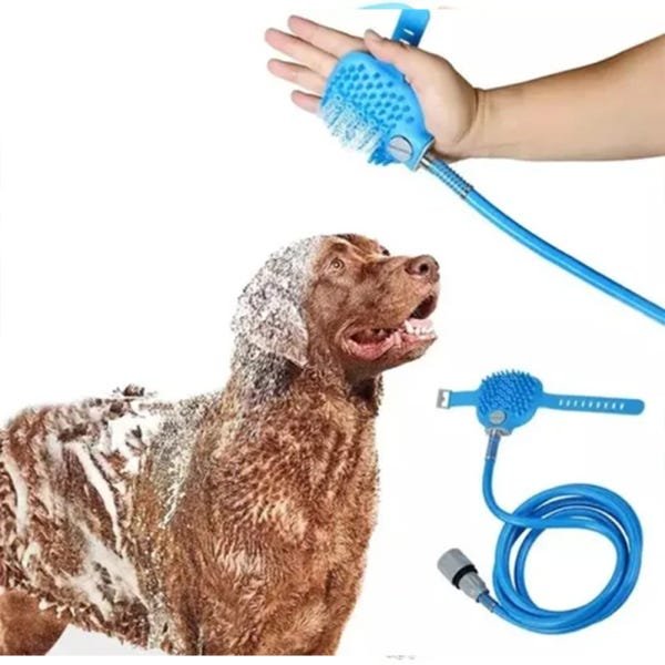 Mangueira Luva Banho Pet Caes Gatos Massageadora Petshop Limpeza Escova Cachorro - 2
