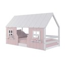 Ver imagem 1 de Cama Montessoriano Casinha Encantada Madeira Maciça Rosa/Branco | Housin