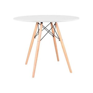 Mesa Eiffel Eames 90cm Redonda Mdf Pés Palito Sofisticada e Elegante