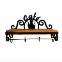 Ver imagem 1 de Prateleira Madeira Ferro Café Quatro Gancho Rústica Cozinha