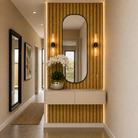 Aparador com Painel Ripado - Casa Elegante Ambiente Decorado:Off White