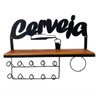 Prateleira Porta Copos Cerveja Ferro E Madeira Parede - 1