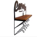 Ver imagem 4 de Prateleira Porta Copos Cerveja Ferro E Madeira Parede