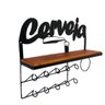 Prateleira Porta Copos Cerveja Ferro E Madeira Parede - 2