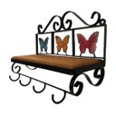 Ver imagem 3 de Prateleira Rústica Ferro E Madeira Borboleta