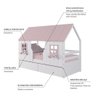 Cama Casinha Encantada com 02 Gavetas Madeira Maciça Branco/ Rosa Housin - 4