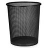 Lixeira Redonda Telada de Aço Preta Lixo Cesto Escritório - 3