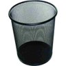 Lixeira Redonda Telada de Aço Preta Lixo Cesto Escritório - 1