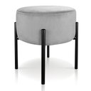 Ver imagem 3 de Kit 02 Puffs Iron Suede Cinza Base Palito