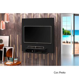 Painel para Tv até 32 Polegadas 2 Nichos Berlim Vianossa Móveis Preto - 4