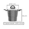 Cuscuzeira Panela Para Cuscuz Alumínio 2,85L Tampa De Vidro:Cinza - 2