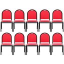 Ver imagem 1 de Kit 10 Cadeiras Hoteleiras Auditório Empilhável Sintético M23 Vermelho - Mpozenato