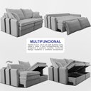 Ver imagem 5 de Sofá Baú sem Caixa Retrátil 1,60m Softgel Bonnie Boucle Cinza Claro Cama Inbox
