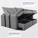 Ver imagem 6 de Sofá Baú sem Caixa Retrátil 1,60m Softgel Bonnie Boucle Cinza Claro Cama Inbox