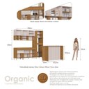 Ver imagem 4 de Cozinha Modulada Completa 6 Peças com Pés Tampo Bancada e Torre Quente Organic Marrom/Nature/Sand