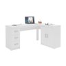 Mesa Canto P/escritório Canto Espanha C/ 2 Portas e 3 Gavetas Branco - Politorno - 1
