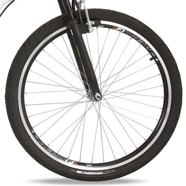 Bicicleta Passeio Aro 26 Alumínio 21V Suspensão Sunset Mormaii Cestinha de Vime - Branco e Violeta - 4