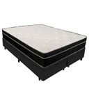 Ver imagem 1 de Cama Box Baú Queen 158 Bipartido Tecido Preto com Colchão Paris Molas Preto 26x158x198