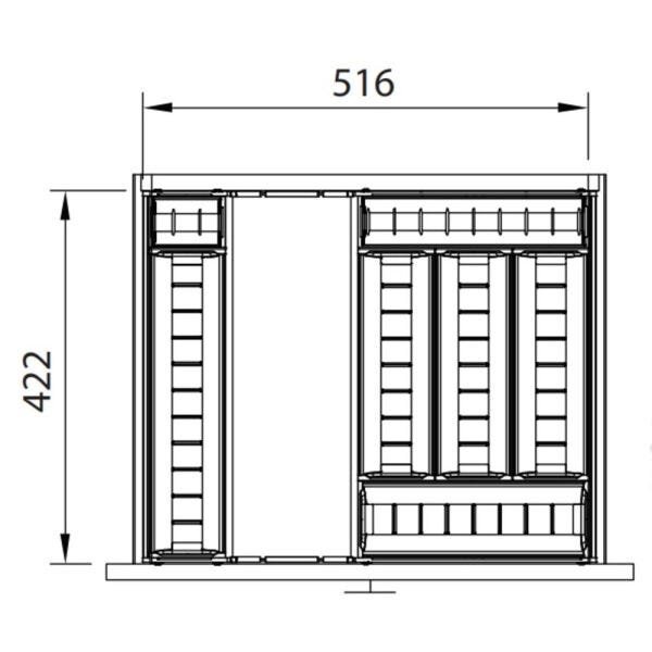 Divisor de Talheres Inox 516 x 422 x 64mm Fgvtn 01 Conjunto - 2