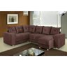 Sofá de Canto com Chaise Suede Marrom - 1