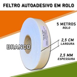 Feltro em Rolo Branco Adesivado para Fresta de Portas e Janelas - 3