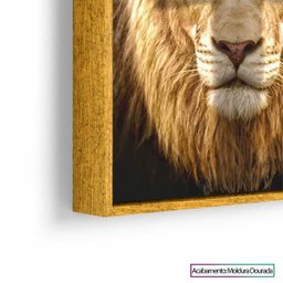 Quadro Leão De Judá 122x92 Cm Com Moldura Dourada - 2