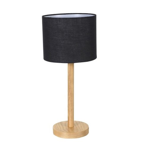 Abajur em Madeira/Tecido 25cmx45cm 1xe27 - Pt/Beg