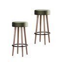 Ver imagem 1 de Kit 2 Banquetas Alta Berlin Área Interna/externa Tecido Sintético Verde Salaone