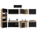 Ver imagem 6 de Armário de Cozinha Modulada de Canto 8 Peças CP03 Balcão com Pia Inox Castanho/Preto - Lumil Lumil M