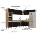 Ver imagem 3 de Armário de Cozinha Modulada de Canto 8 Peças CP03 Balcão com Pia Inox Castanho/Preto - Lumil Lumil M