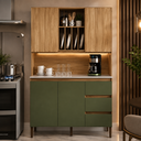 Ver imagem 1 de Balcão de Cozinha 120cm 4 Portas 3 Gavetas AC4430 Carvalho Oak/Arbo/Petra - Decibal