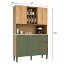Ver imagem 6 de Balcão de Cozinha 120cm 4 Portas 3 Gavetas AC4430 Carvalho Oak/Arbo/Petra - Decibal