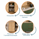 Ver imagem 7 de Balcão de Cozinha 120cm 4 Portas 3 Gavetas AC4430 Carvalho Oak/Arbo/Petra - Decibal