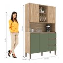 Ver imagem 5 de Armário Kit Cozinha Compacta 4 Portas 3 Gavetas Ac4430 120cm Carvalho Oak/Arbo/Petra - Decibal