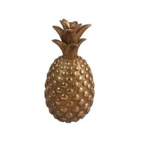 ABACAXI DECORATIVO DE RESINA COBRE 8CM X 8CM X 15,5CM