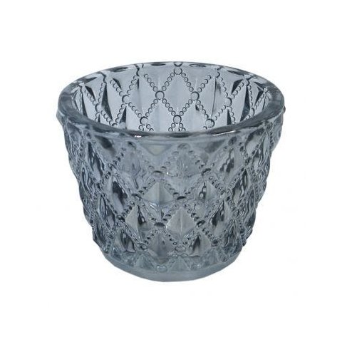 CONJUNTO DE CASTIÇAIS DE VIDRO FUME 4PCS 7,5CM X 6CM