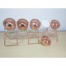 Porta Temperos Especiarias Condimentos Com 5 Frascos Vidro e Suporte Rose Gold - 3