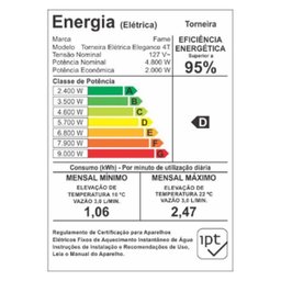 Torneira Eletrica Fame Elegance De Bancada 4Temp 4800w 110v - 2
