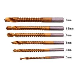 Kit 6 Brocas Espiral Corte Lateral 3-4-5-6-6,5-8mm - 2