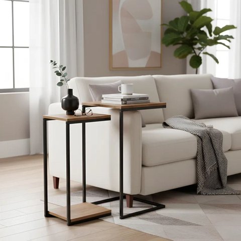 Kit Mesa Lateral ou Canto para Sala ou Auxiliar Apoio de Sofá Aurora