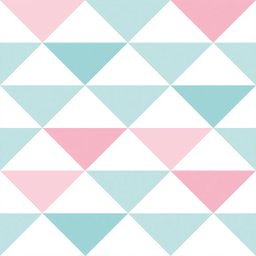 Papel de Parede Geométrico - Rosa e Verde - 3600 - 1